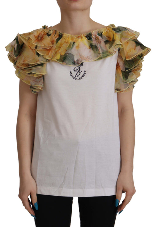 Elegant Ruffled Vest with DG Crown Embroidery