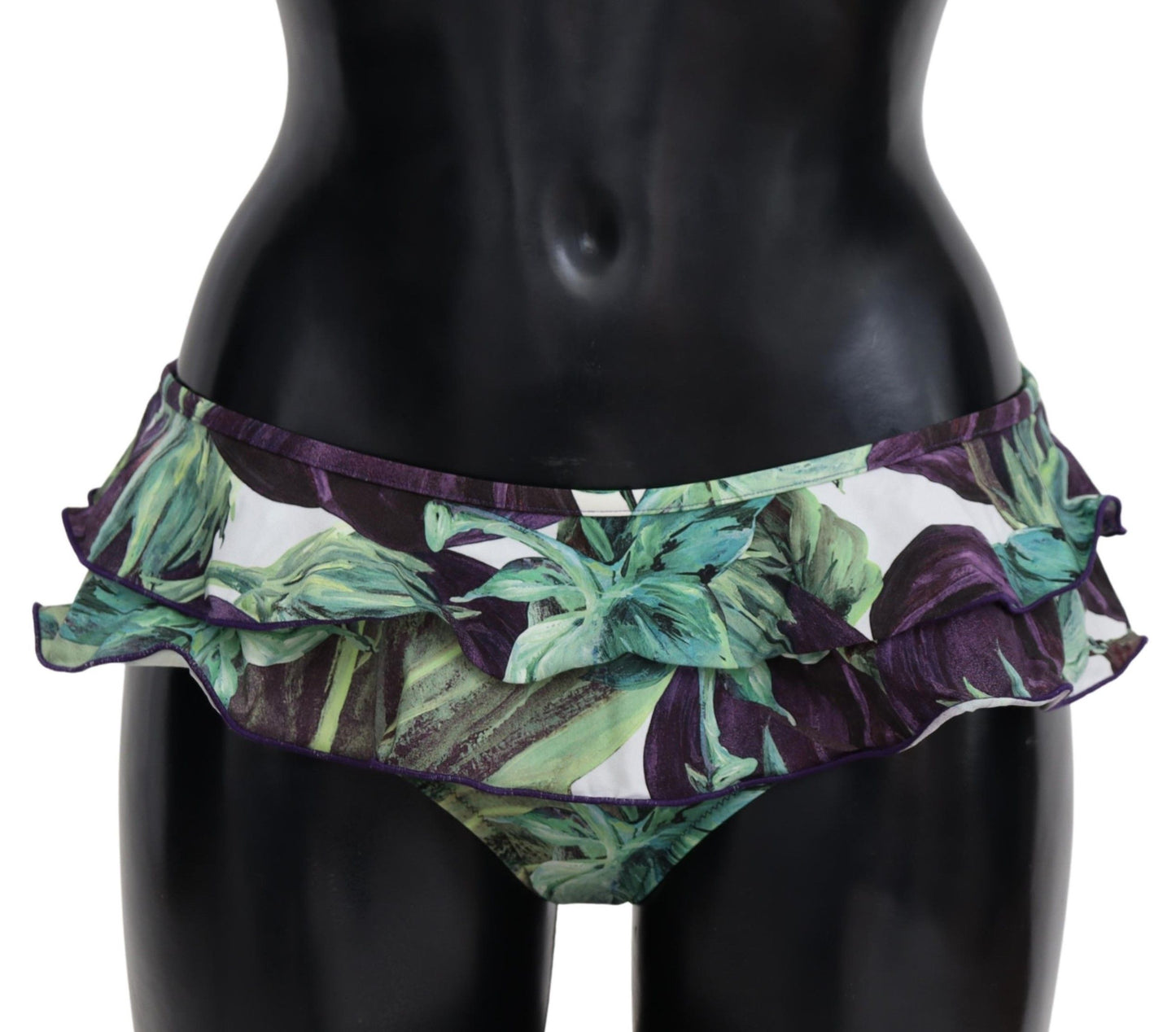 Eggplant Print Green Bikini Bottom