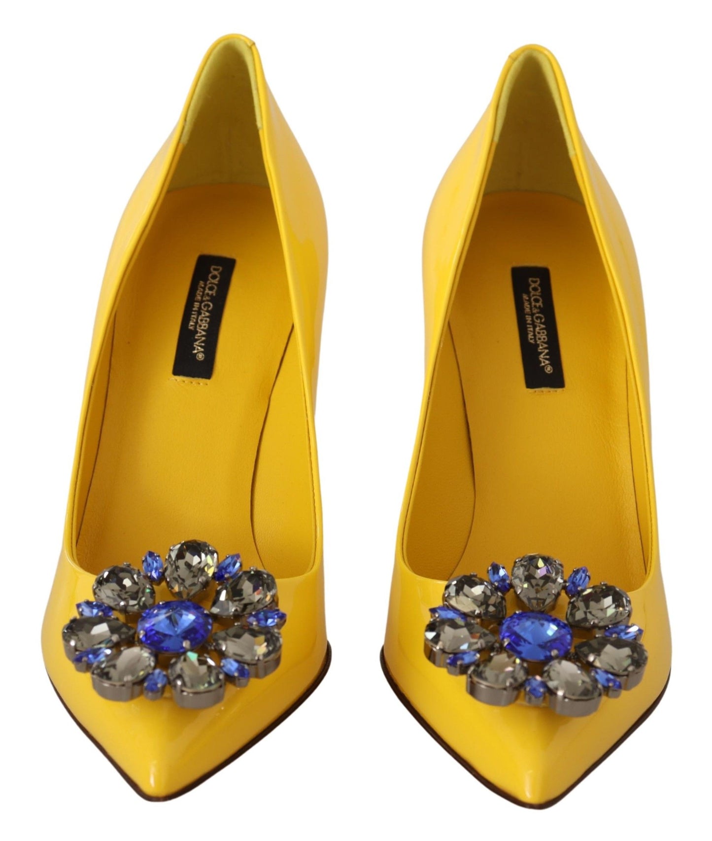 Sunshine Yellow Crystal Embellished Pumps