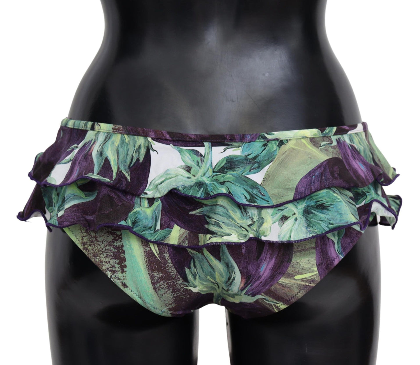 Eggplant Print Green Bikini Bottom