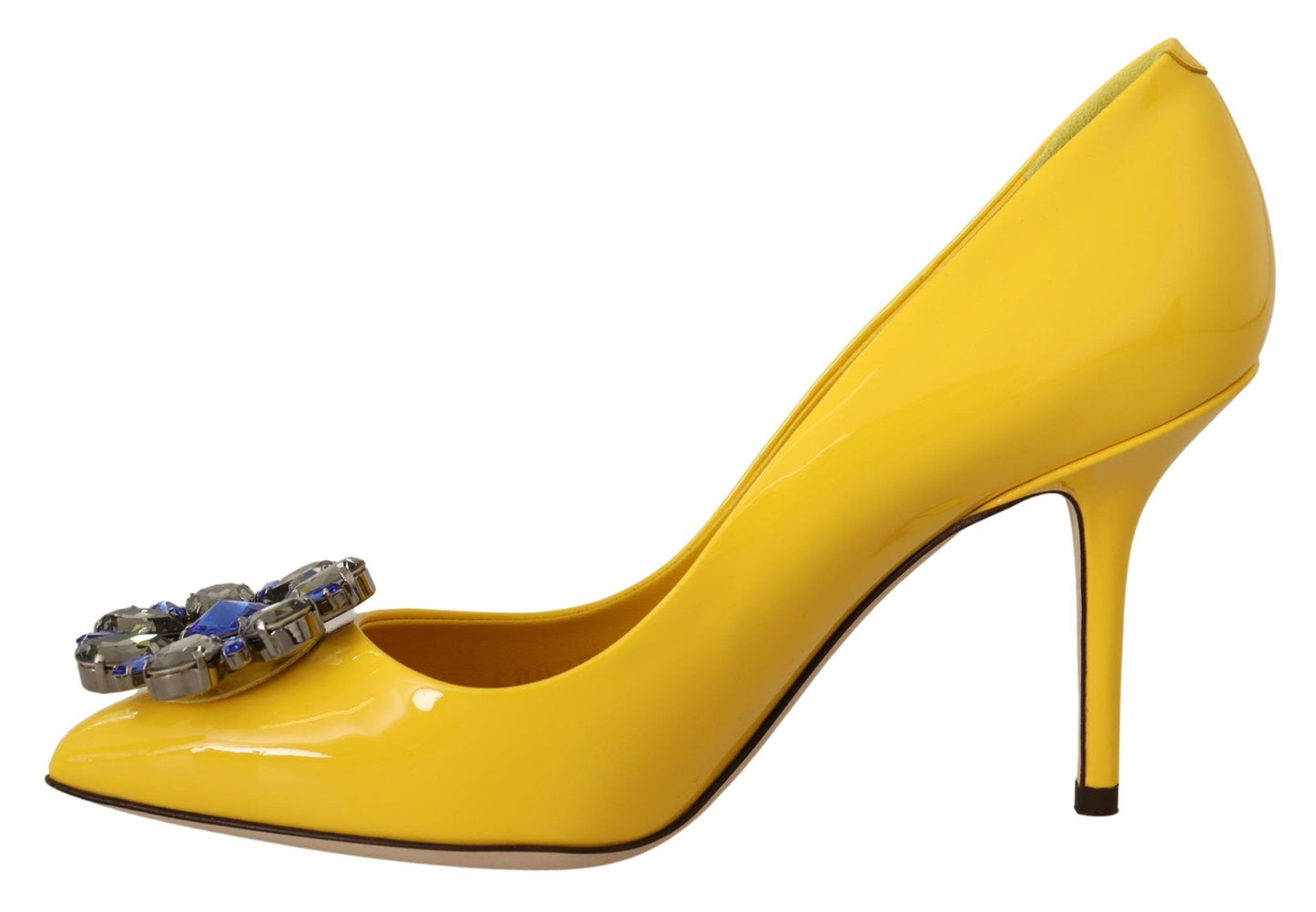 Sunshine Yellow Crystal Embellished Pumps