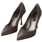 Gold Silver Fabric Heels Pumps Shoes