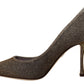 Gold Silver Fabric Heels Pumps Shoes