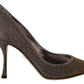 Gold Silver Fabric Heels Pumps Shoes