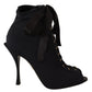 Black Stretch Short Ankle Boots Shoes