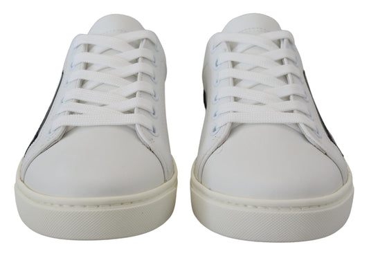 Elegant White Lace-Up Leather Sneakers