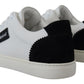 Elegant White Lace-Up Leather Sneakers
