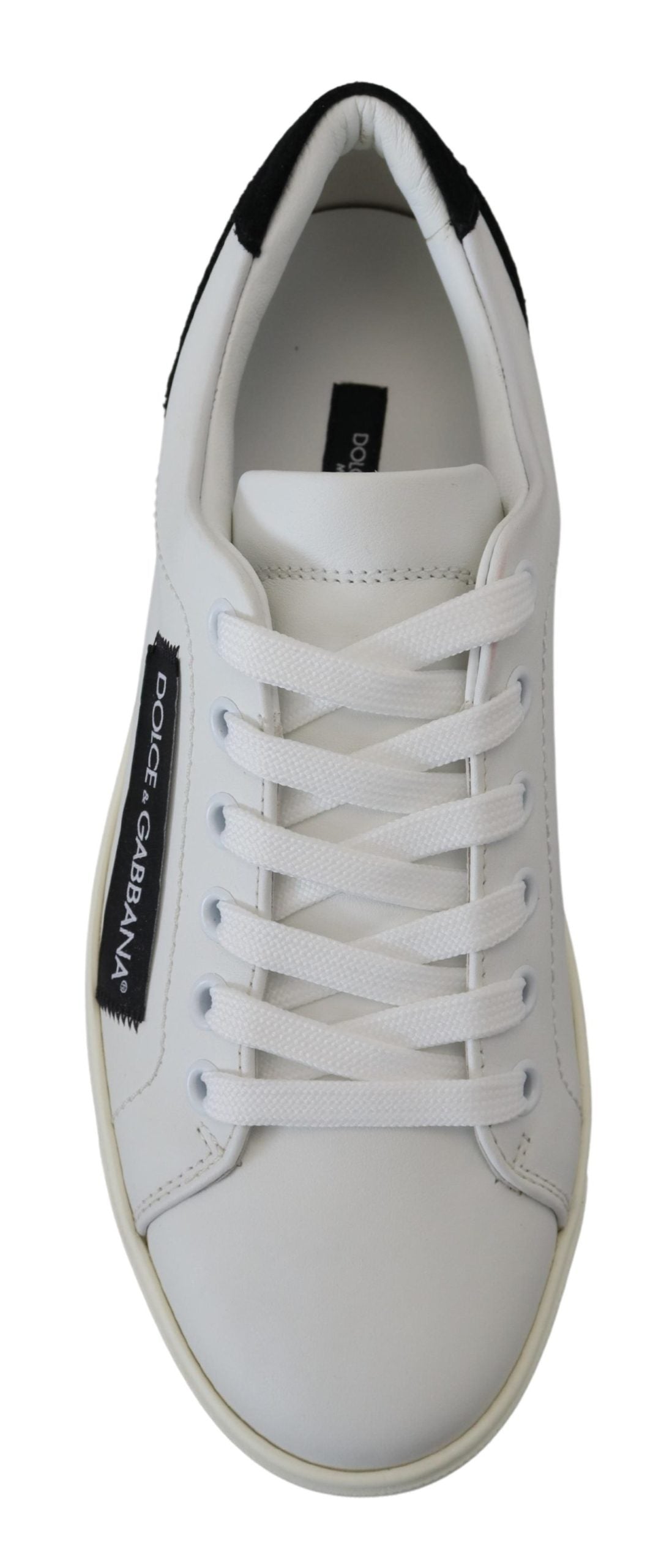 Elegant White Lace-Up Leather Sneakers