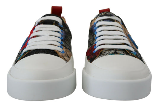 Multicolor Patchwork Lace-Up Sneakers