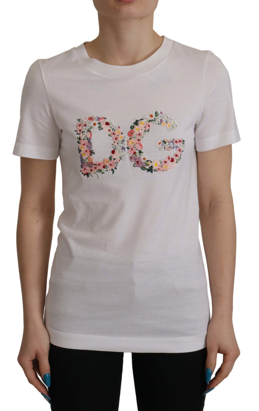 Elegant Embroidered Floral Cotton Tee