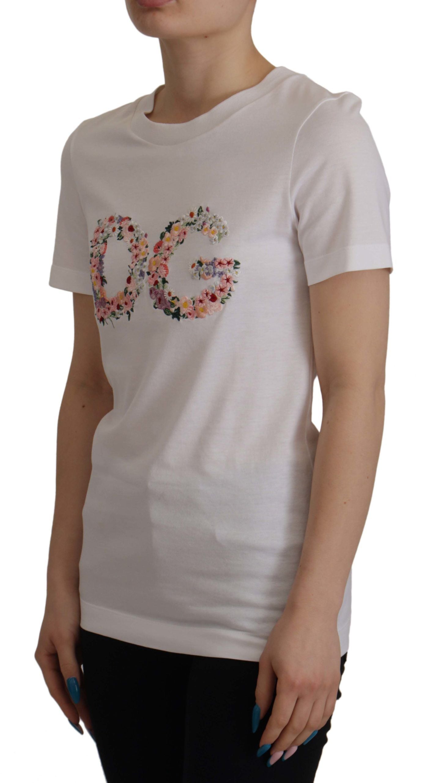 Elegant Embroidered Floral Cotton Tee