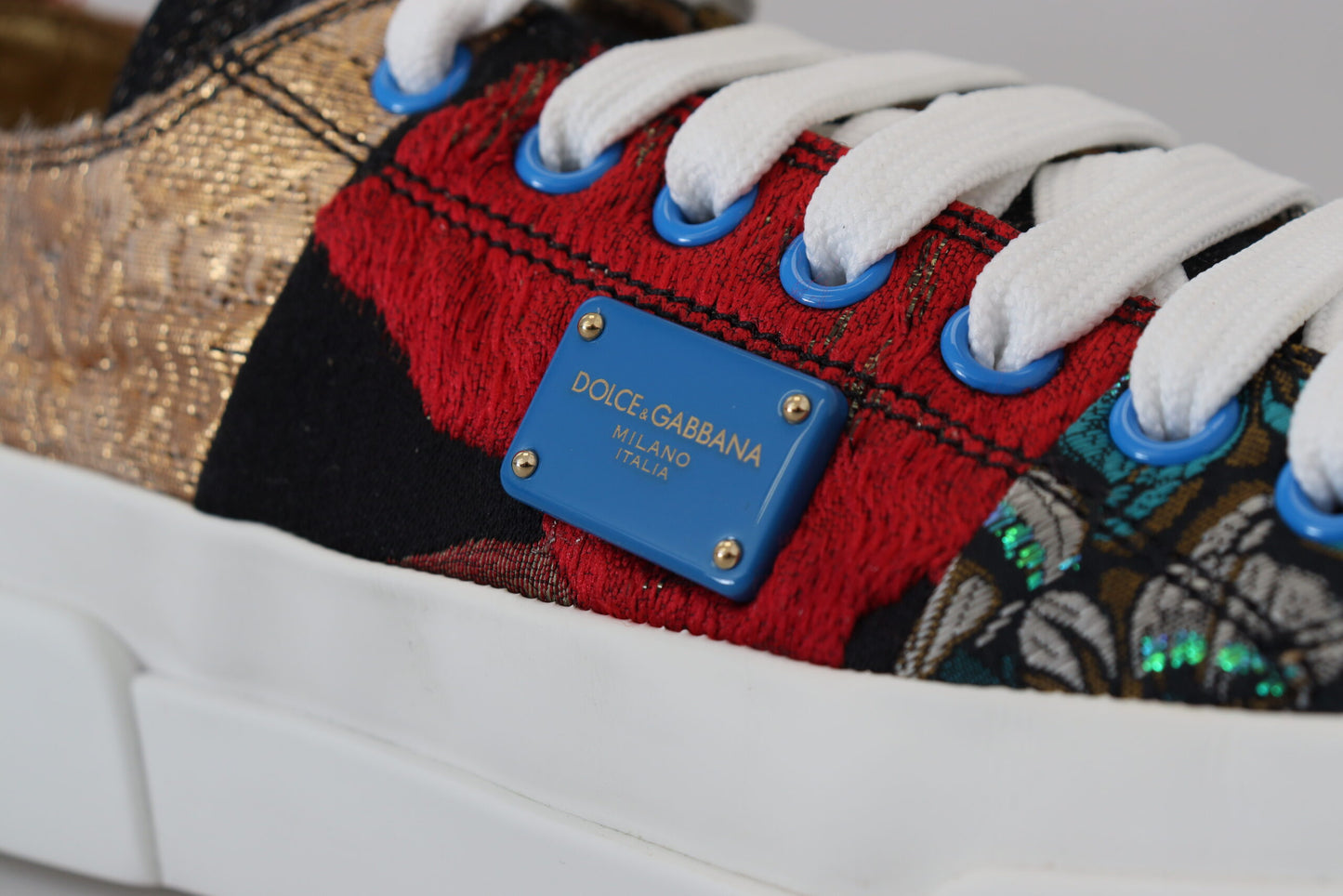 Multicolor Patchwork Lace-Up Sneakers