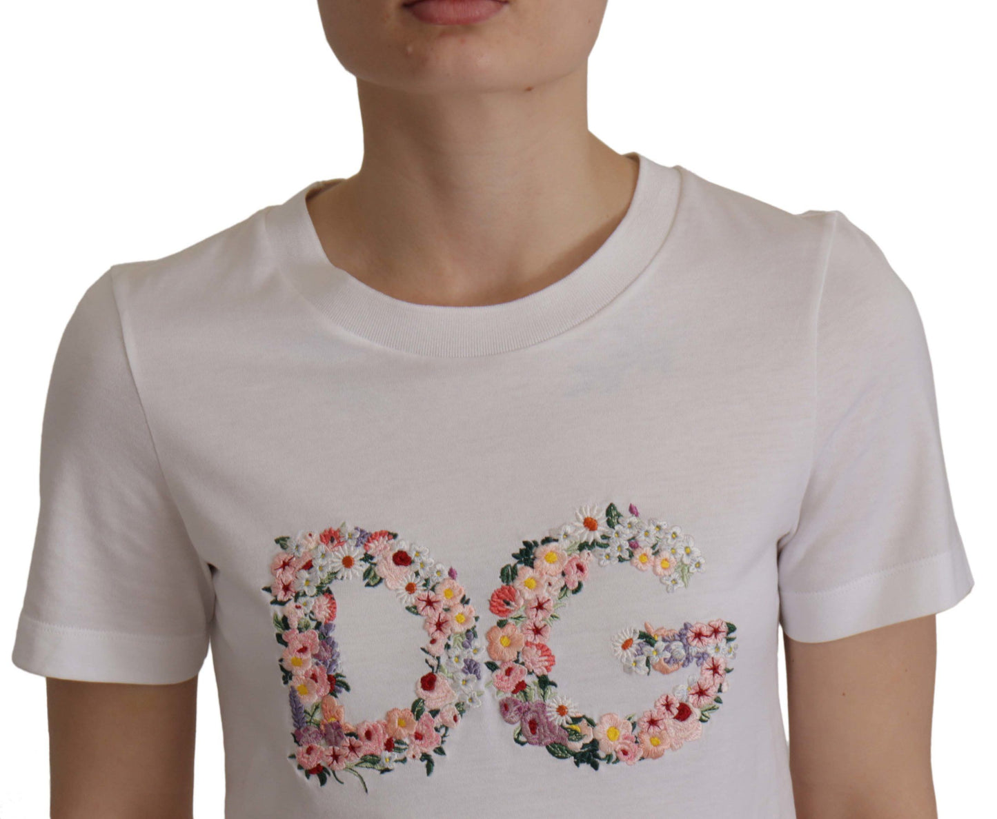 Elegant Embroidered Floral Cotton Tee