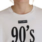 Chic White Cotton Logo Tee