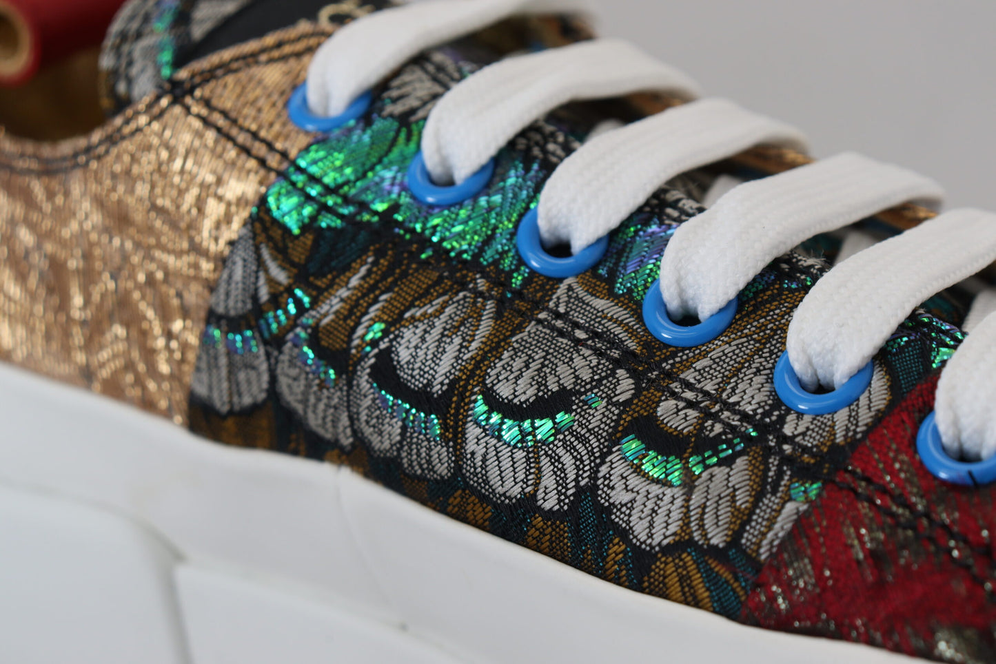 Multicolor Patchwork Lace-Up Sneakers