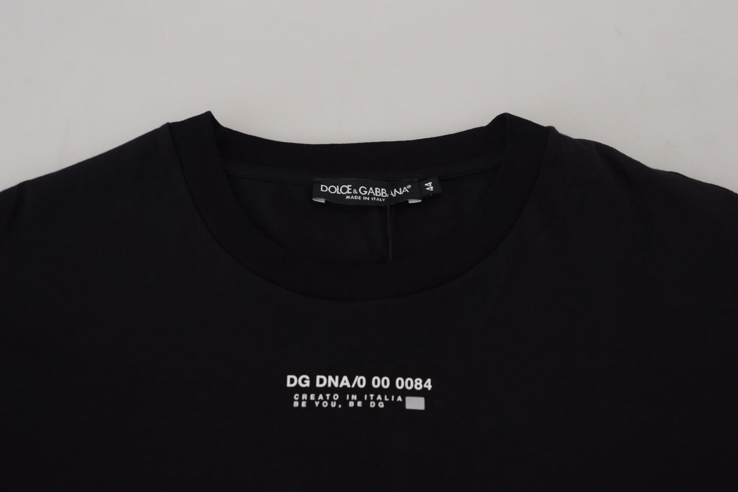 Elegant Black Crew Neck Tee with Logo Detail