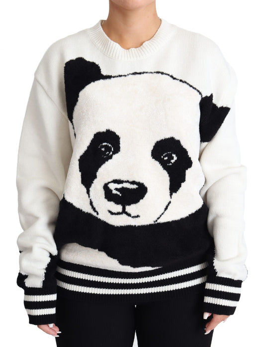 Chic Monochrome Panda Knit Sweater