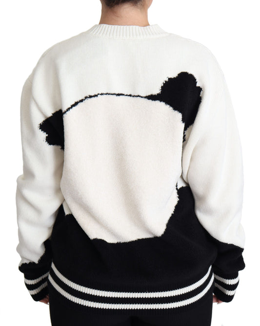 Chic Monochrome Panda Knit Sweater