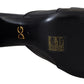Elegant Black Leather Sandals with DG Emblem