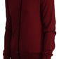 Elegant Maroon Silk Button Front Sweater