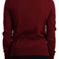 Elegant Maroon Silk Button Front Sweater