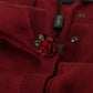 Elegant Maroon Silk Button Front Sweater