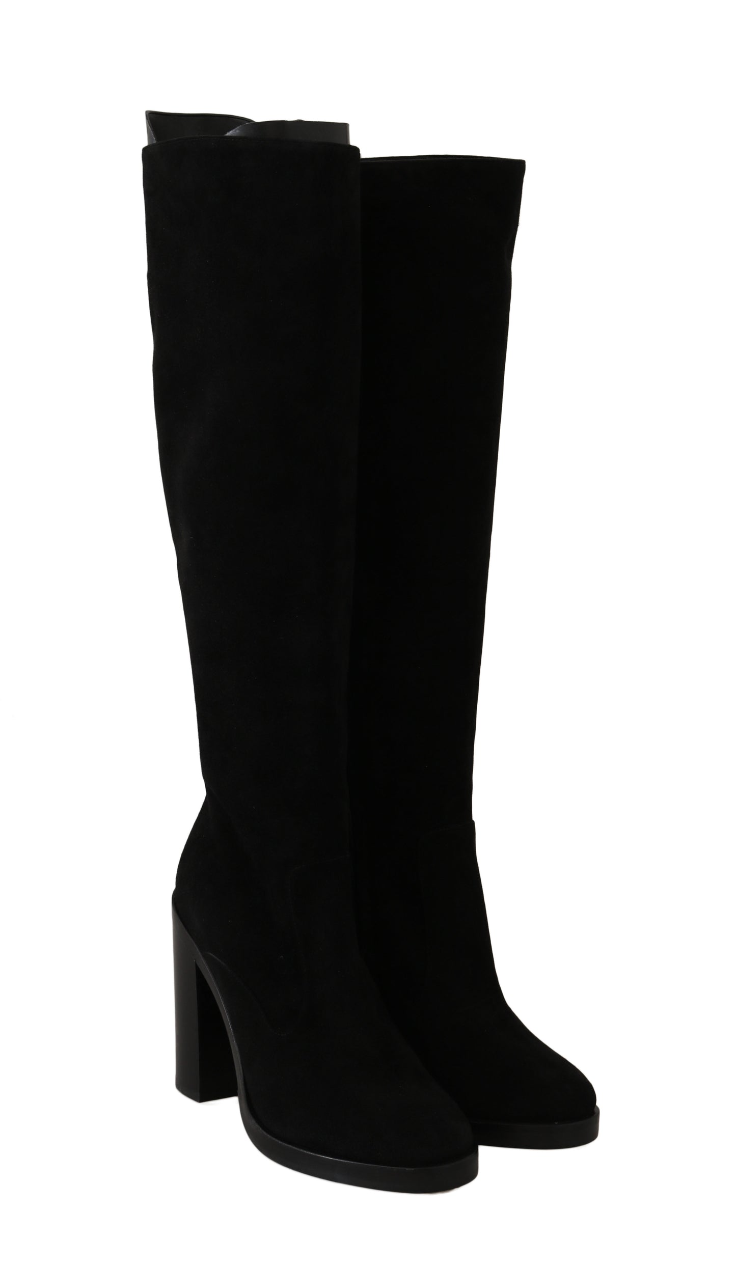 Elegant Black Suede Knee-High Boots