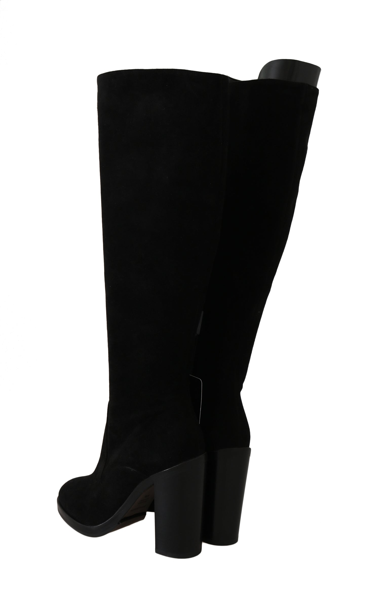 Elegant Black Suede Knee-High Boots