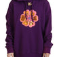 Elegant Floral Hooded Pullover Sweater in Purple