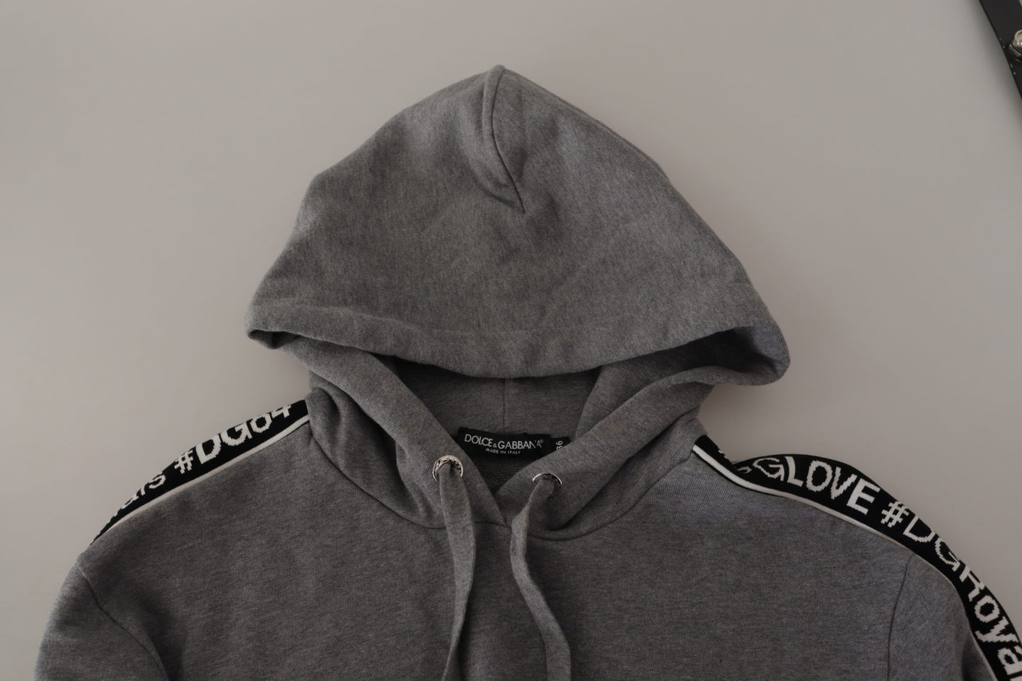 Elegant Gray Cotton Hooded Sweatshirt