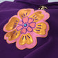 Elegant Floral Hooded Pullover Sweater in Purple