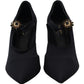 Black Socks Stretch Crystal Pumps Shoes