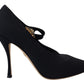 Black Socks Stretch Crystal Pumps Shoes