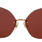 Chic Gold-Tinted Red Luxury Sunglasses
