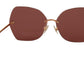 Chic Gold-Tinted Red Luxury Sunglasses