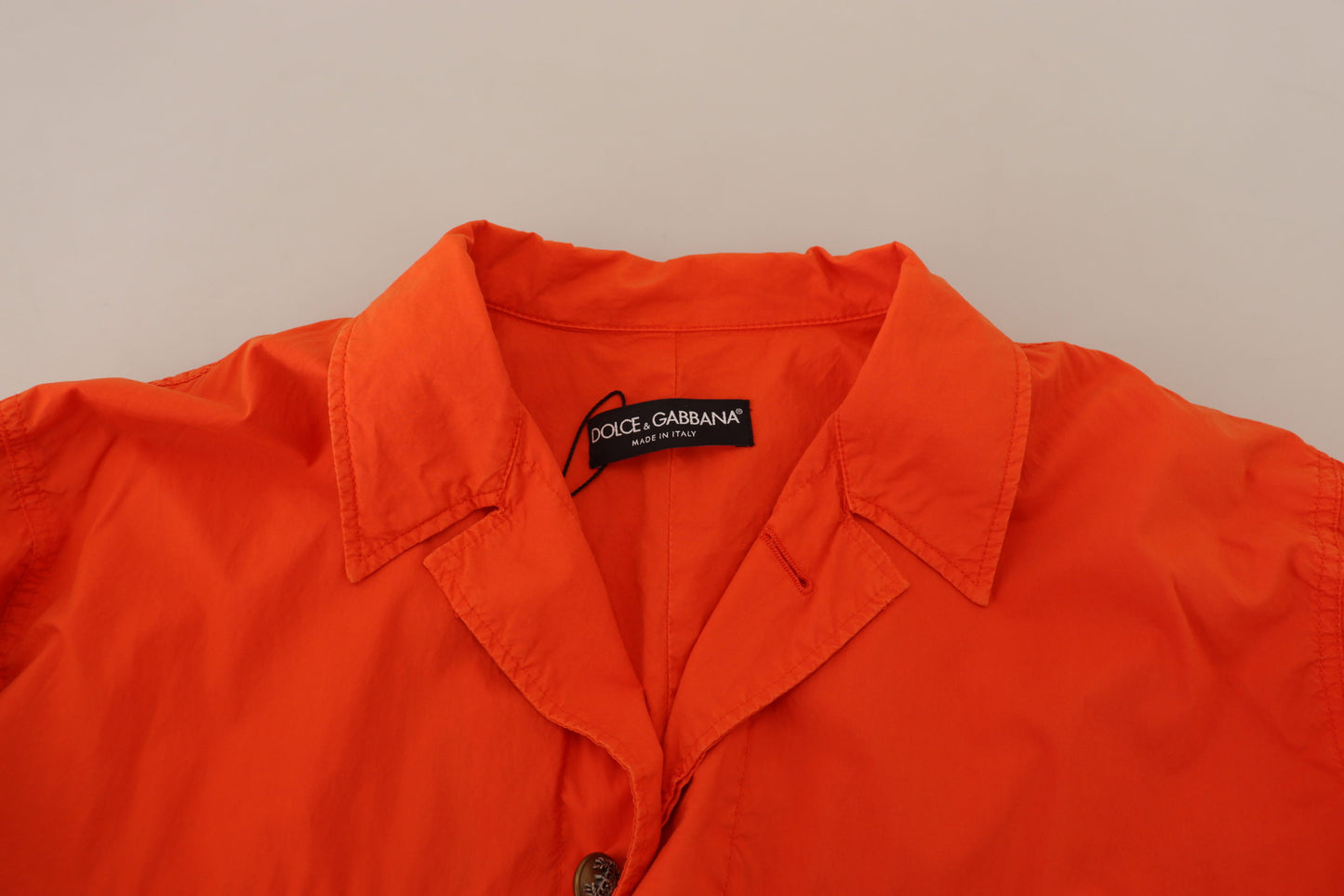 Elegant Orange Cotton Blend Jacket