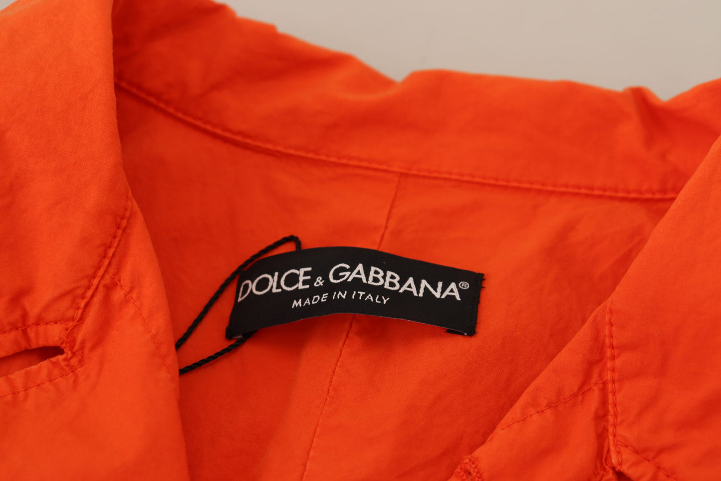 Elegant Orange Cotton Blend Jacket