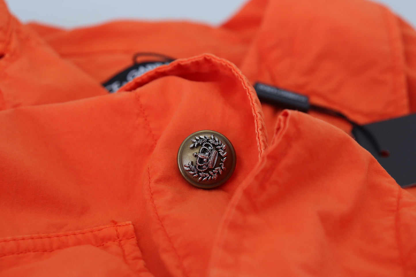 Elegant Orange Cotton Blend Jacket