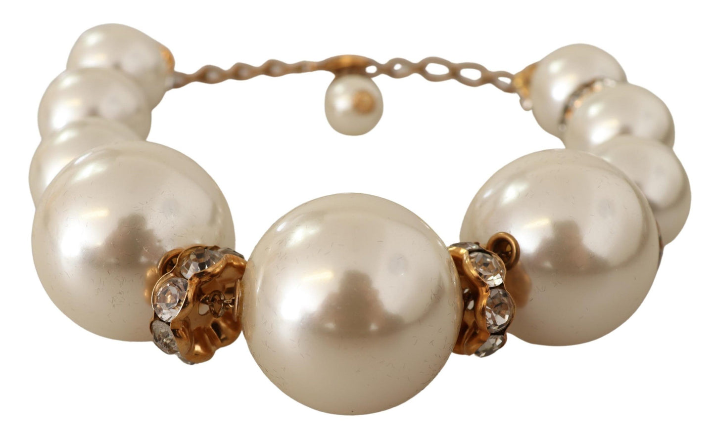 Elegant Gold-Tone Faux Pearl Charm Necklace