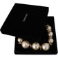 Elegant Gold-Tone Faux Pearl Charm Necklace