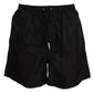 Chic Black and Brown Printed Swim Shorts
