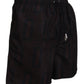 Chic Black and Brown Printed Swim Shorts