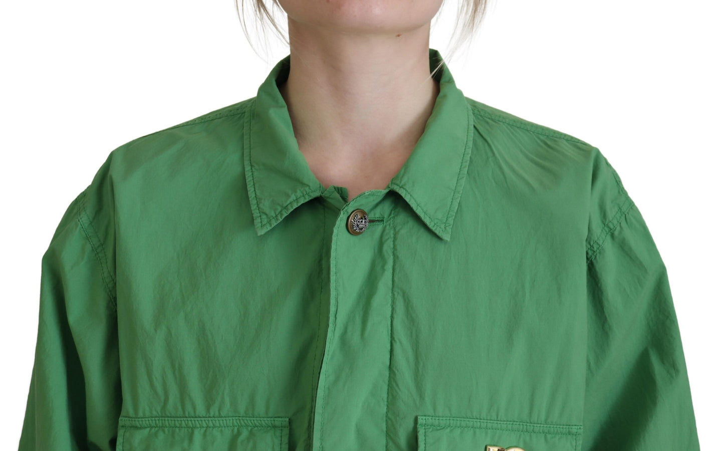 Elegant Green Buttoned Jacket