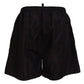 Chic Black and Brown Printed Swim Shorts
