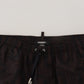 Chic Black and Brown Printed Swim Shorts