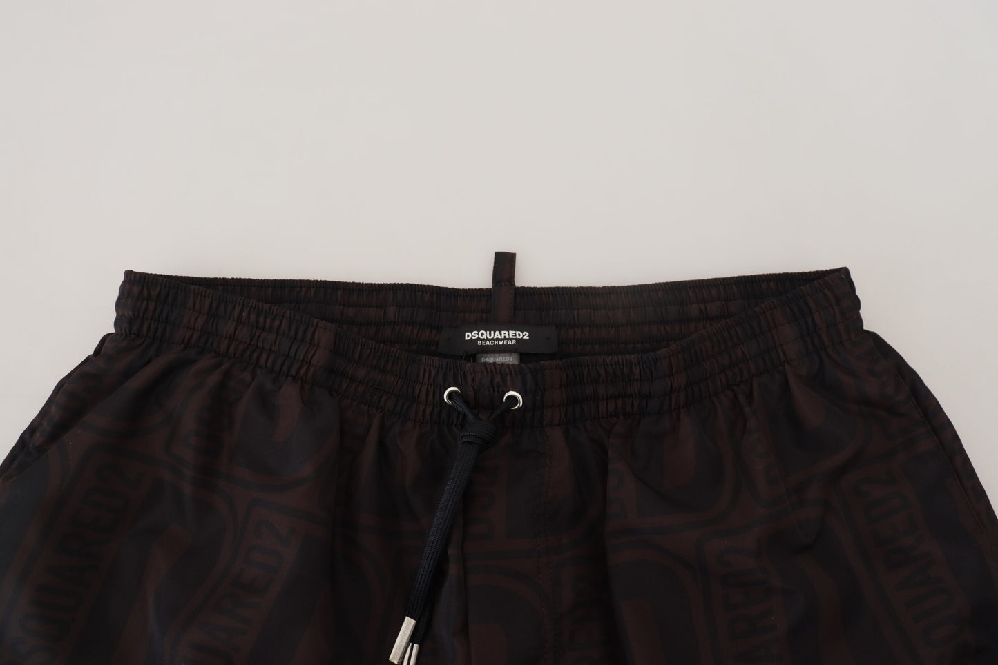 Chic Black and Brown Printed Swim Shorts