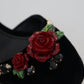 Black Pearl Crystal Vally Heels Sandals Shoes