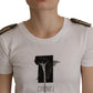 White Black Roses Crewneck Cotton  T-shirt