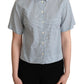White Blue Polka Dot Cotton Shirt