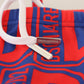 Chic Red Swim Briefs with Blue Logo Accent